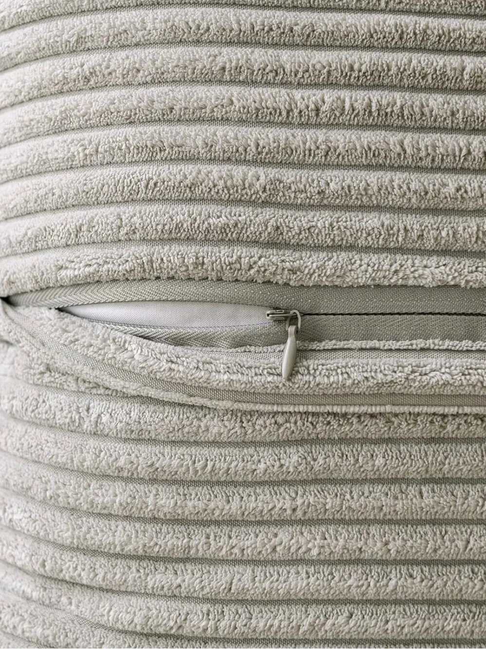 Ribbed Throw Pillow Covers - Grey